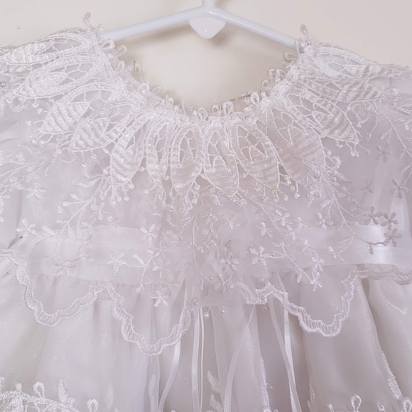 Girl's Pageant Dress Child's 0 Tambour Lace White - Picture 3 of 8